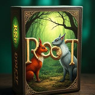 Scatola del gioco Root, un asimmetrico gioco di guerra nel bosco.