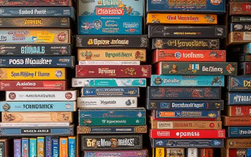 Immagine di vari giochi da tavolo disponibili per il noleggio.